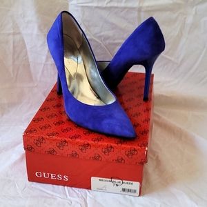 Stunning electric blue suede stilettos